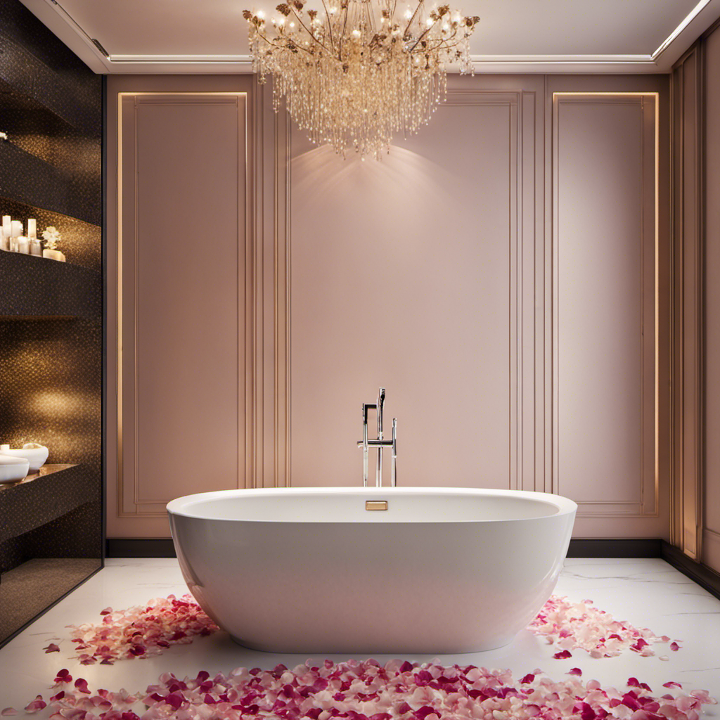 An image showcasing a luxurious alcove bathtub