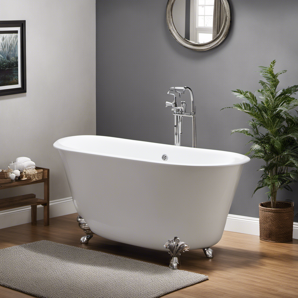 An image of a cozy, compact alcove bathtub nestled in a serene bathroom setting