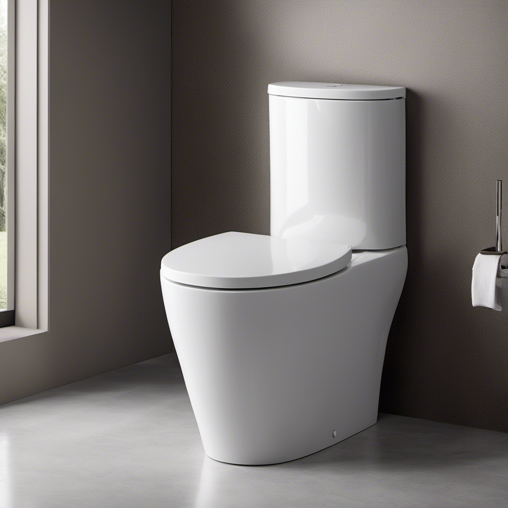 An image capturing the sleek design of an elongated toilet, showcasing its distinctive oval shape with a longer and narrower seat compared to a standard toilet
