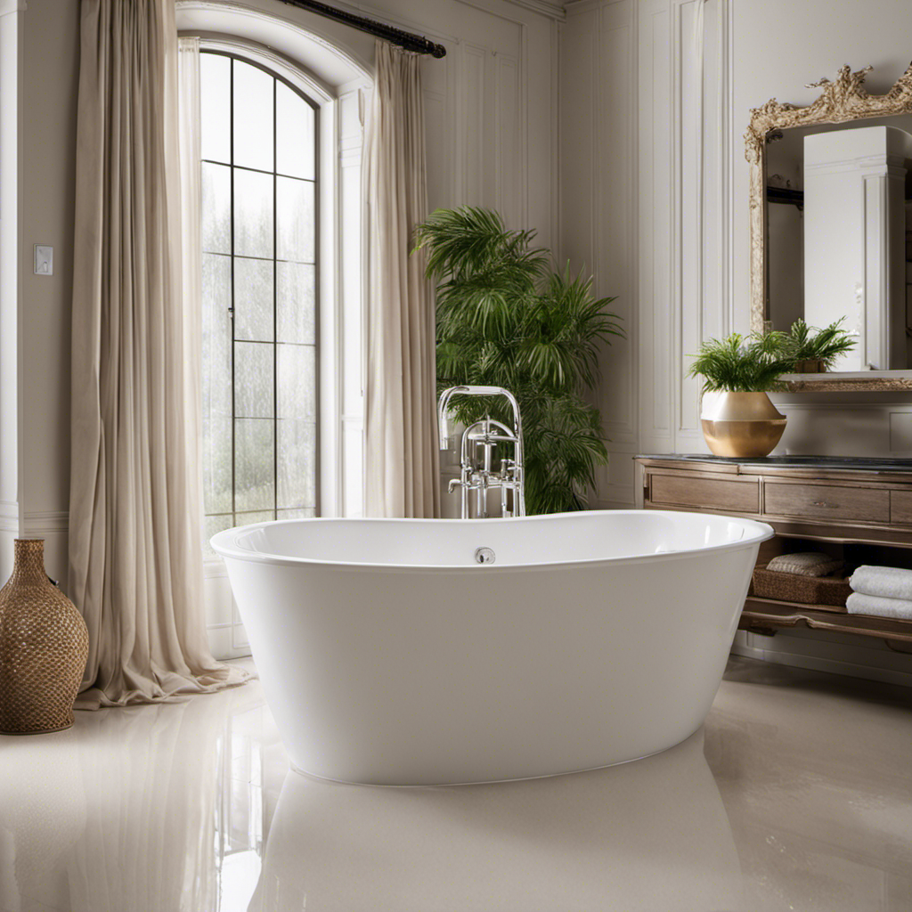 An image that showcases the transformation of a worn-out bathtub into a gleaming and flawless surface