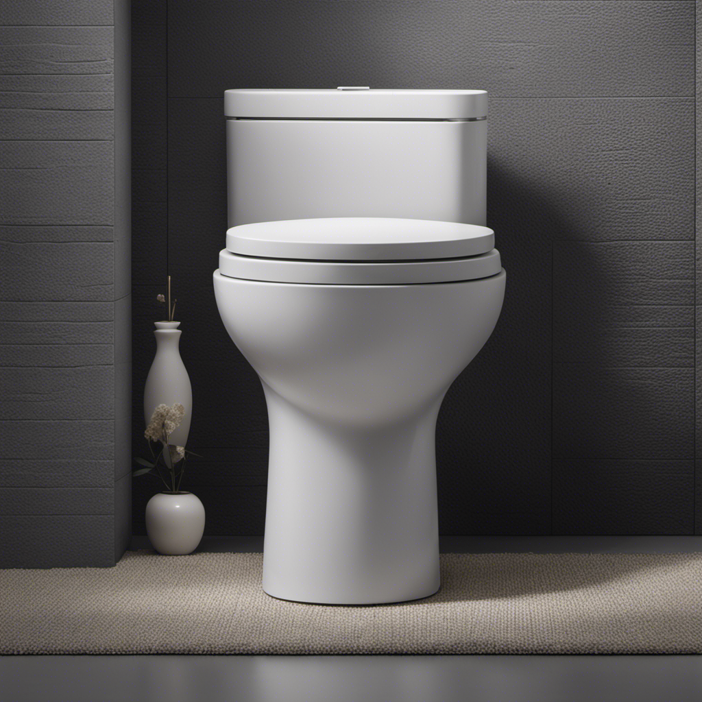 An image showcasing a close-up shot of a toilet's base, revealing its precise height and dimensions