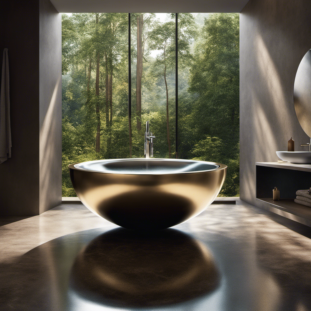 An image capturing the enigmatic metal circle nestled within a gleaming bathtub