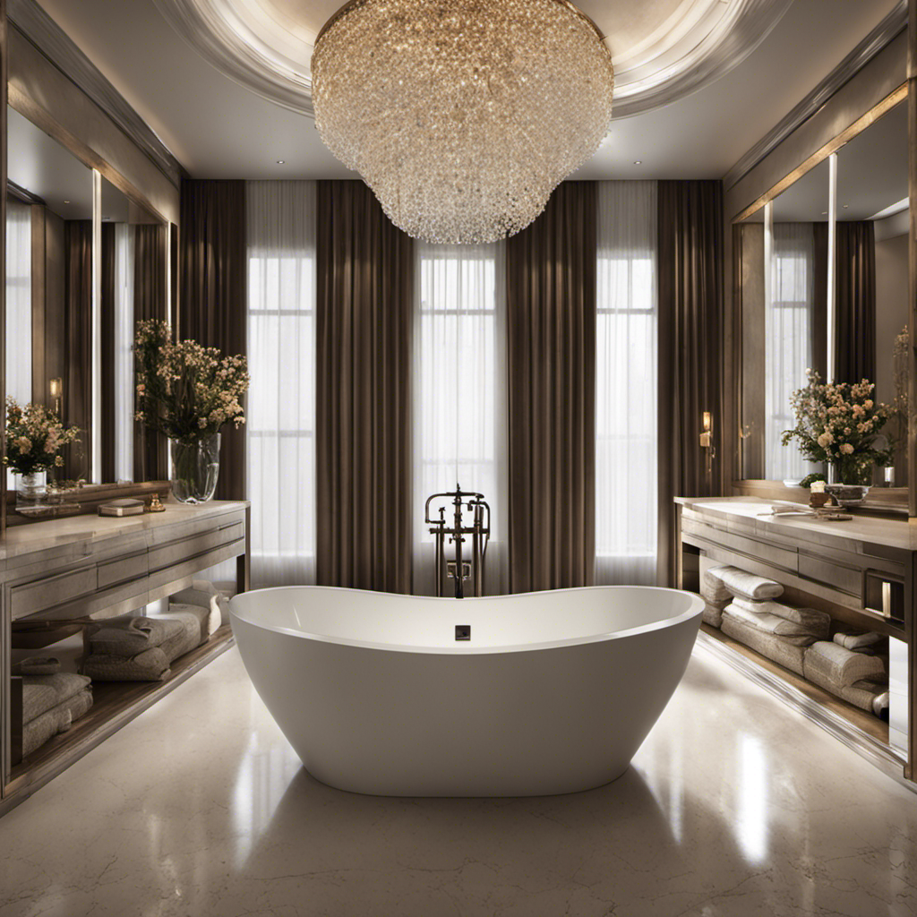 An image showcasing a luxurious bathroom with a spacious bathtub as the central focus