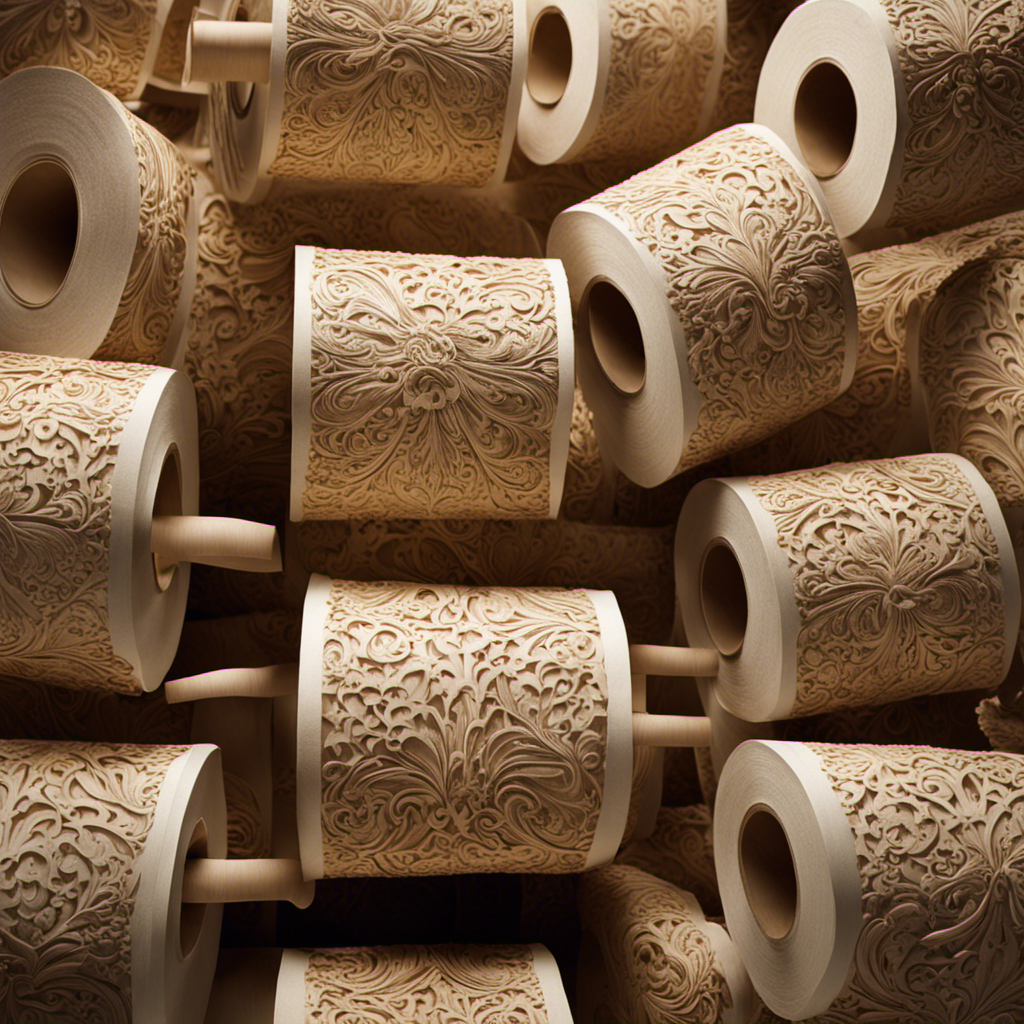 An image showcasing the intricate production process of toilet paper