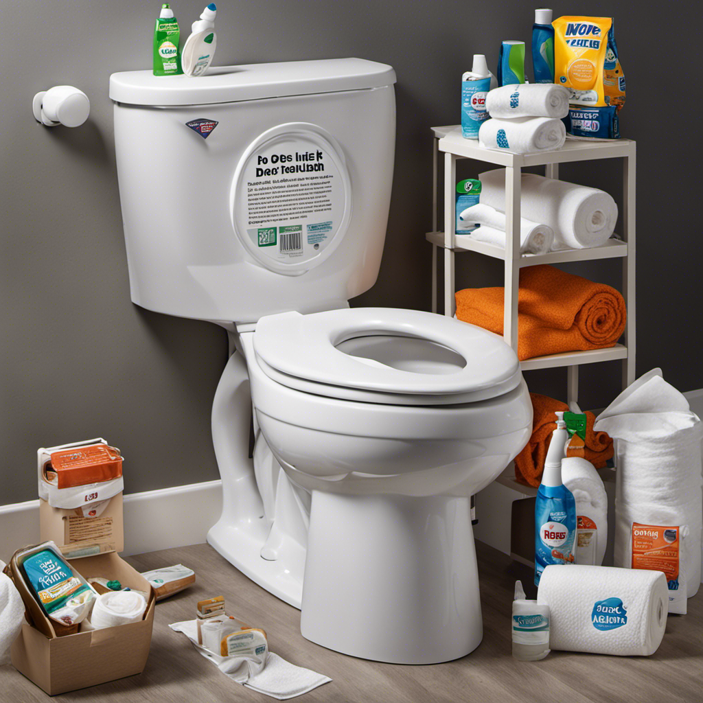 An image that showcases a pristine toilet bowl with a clear "DO NOT FLUSH" sign, surrounded by a collection of items like wipes, diapers, and paper towels, symbolizing the harmful consequences of improper flushing
