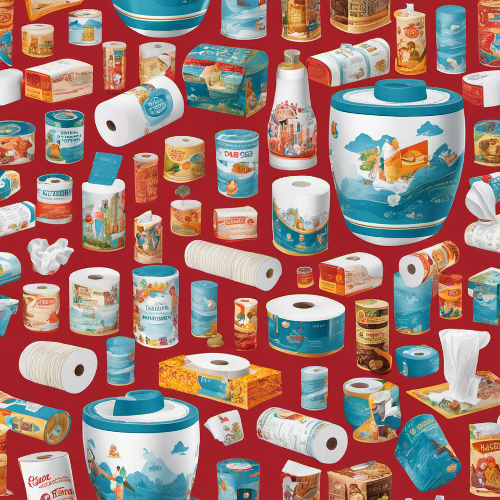An image depicting diverse cultural scenes where people engage in toilet paper-related practices, showcasing variations in usage, customs, and attitudes towards this essential hygiene product worldwide