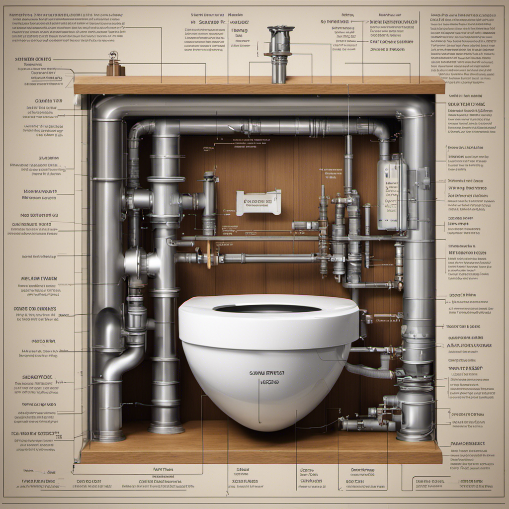 An image depicting a cross-section of a toilet showing a 3-inch diameter drain pipe, with clear labels indicating the various components and measurements