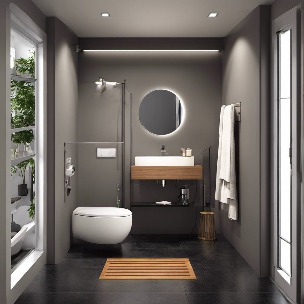 An image depicting a bathroom floor plan with a properly sized ventilation system for a toilet
