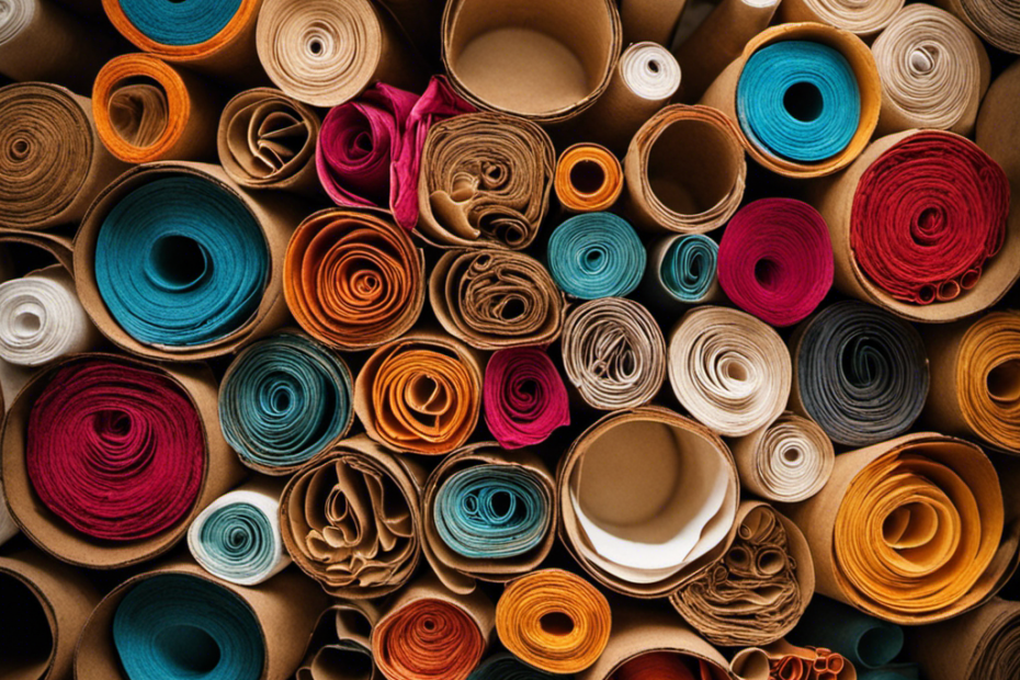 An image showcasing a whimsical arrangement of creatively repurposed toilet paper rolls