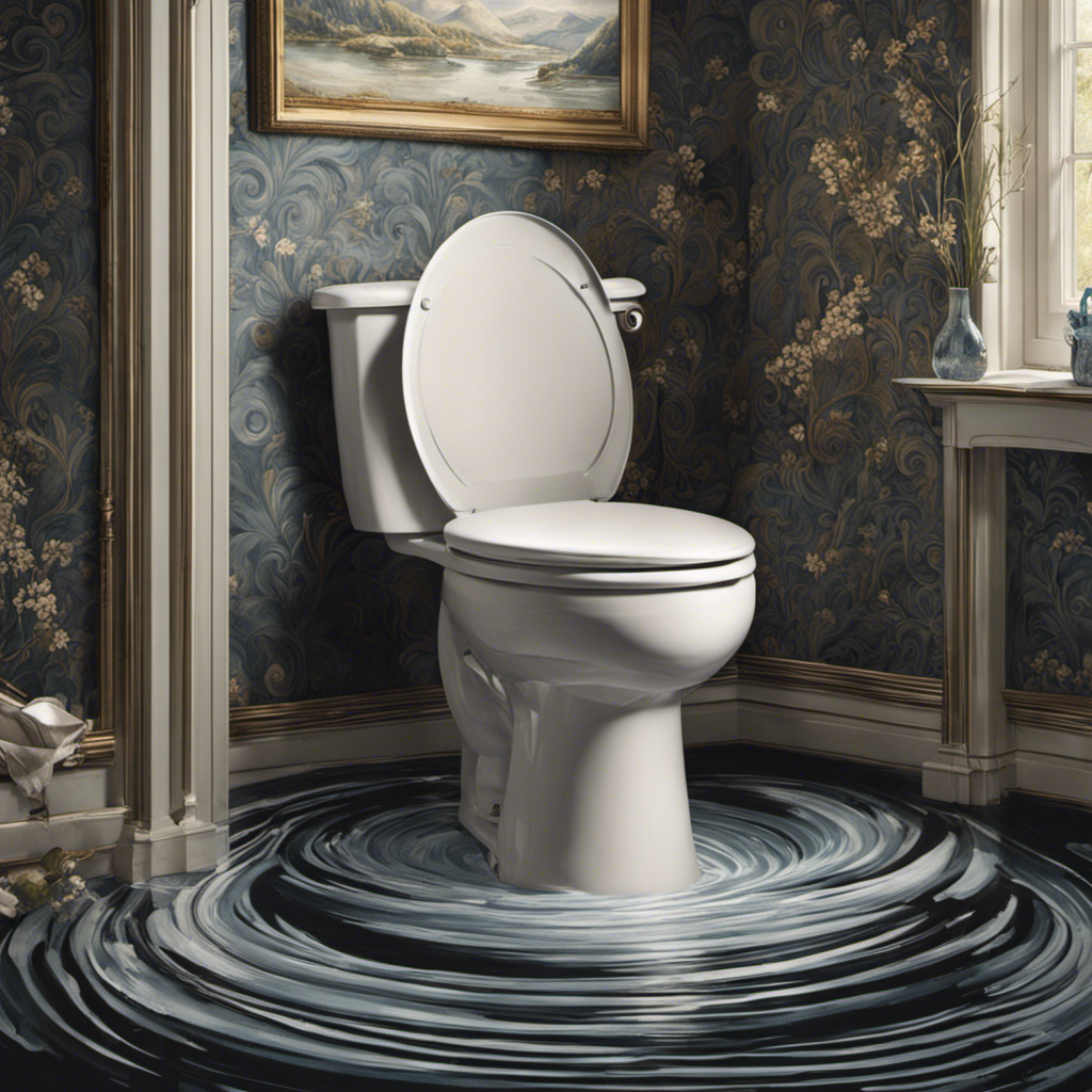 An image capturing the panic of a rising water level in a toilet bowl