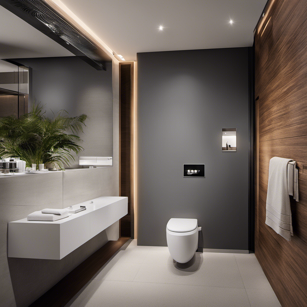 An image featuring a pristine bathroom with a modern toilet