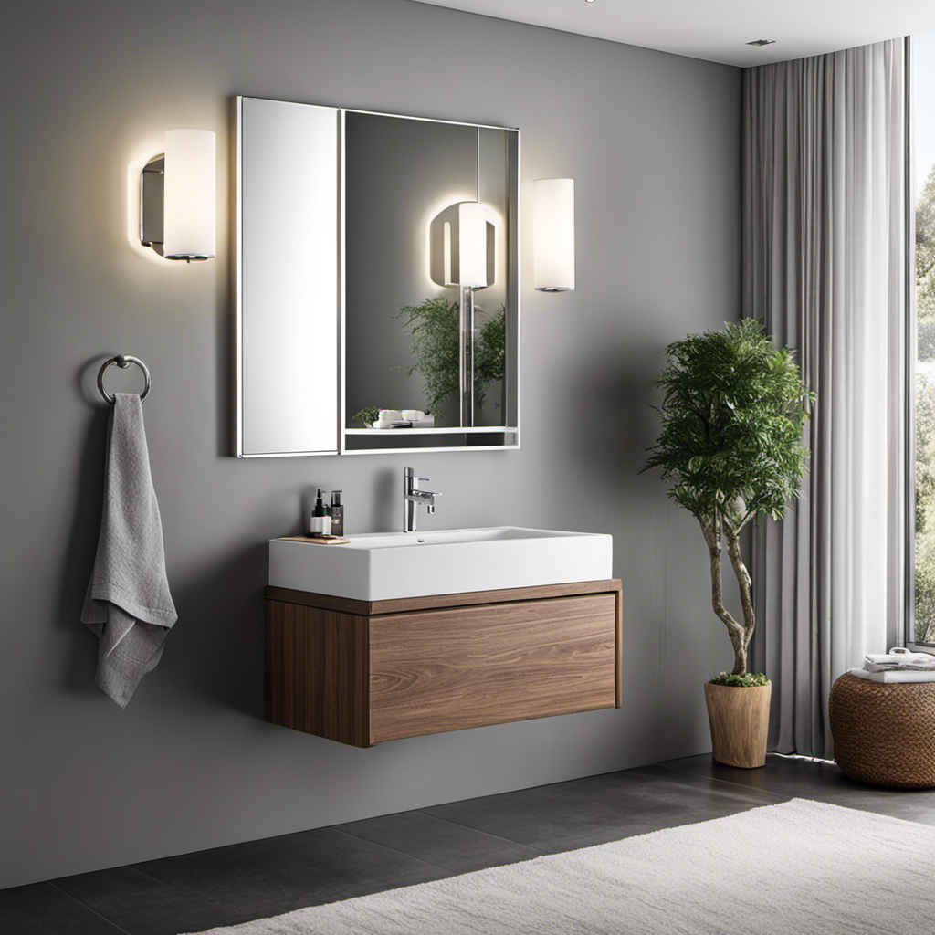 An image showcasing a small bathroom with limited wall space
