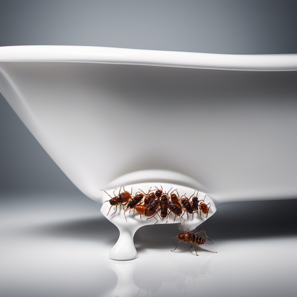 An image capturing the frustration of finding bed bugs in your bathtub