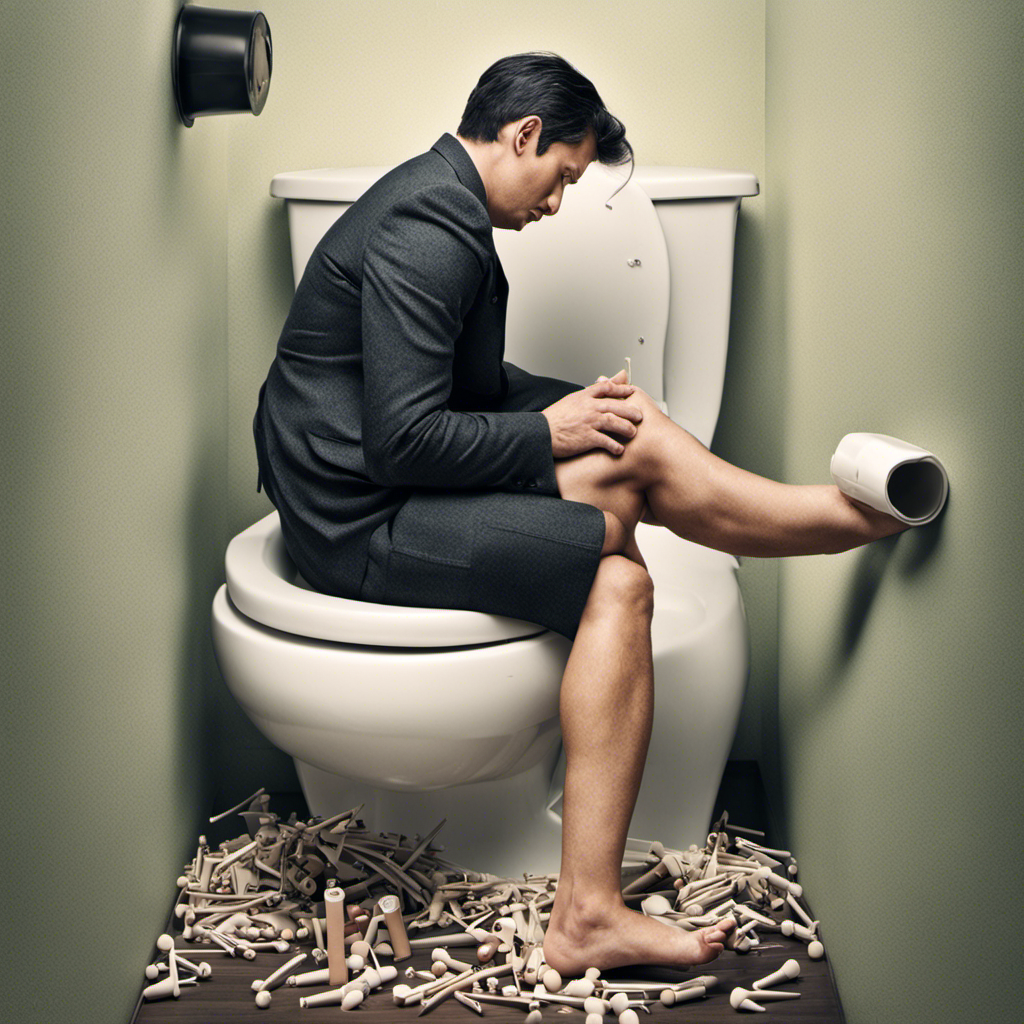 An image for a blog post about legs falling asleep on the toilet