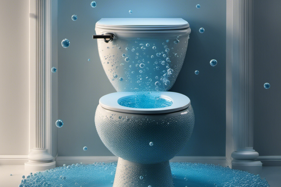 An image of a toilet with swirling water, showing bubbles rising from the bottom