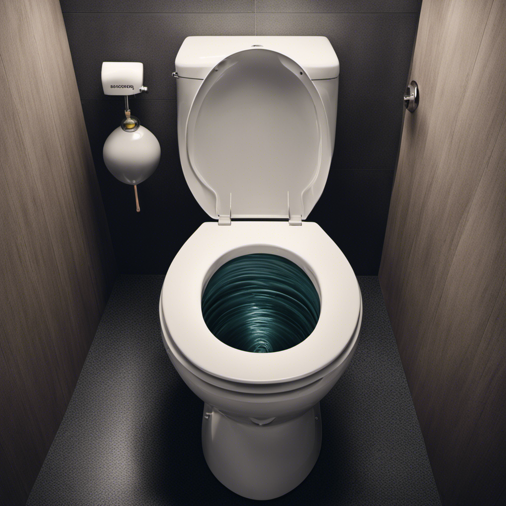 An image capturing a toilet in action, illustrating the perplexing phenomenon of double flushing