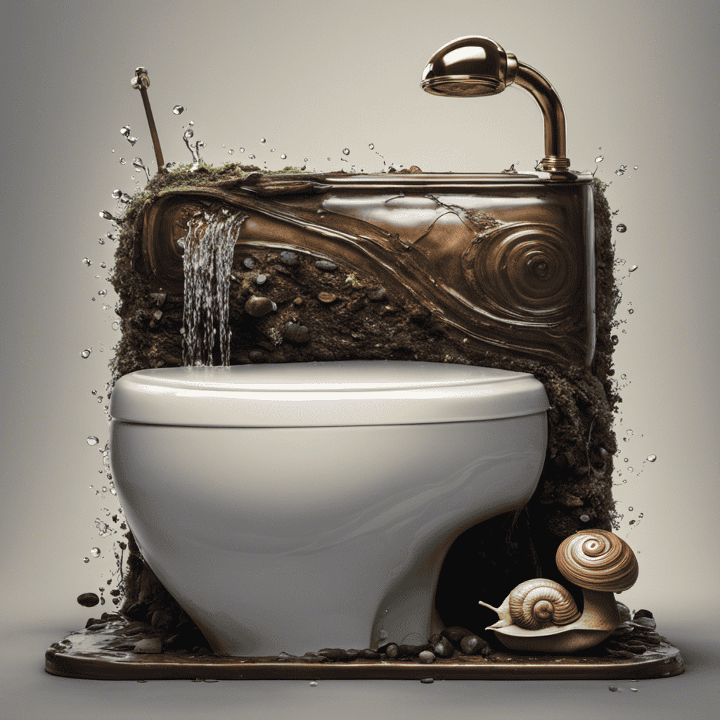 An image depicting a close-up view of a toilet tank with water trickling in at a snail's pace, illustrating the frustration of a slow-fill toilet