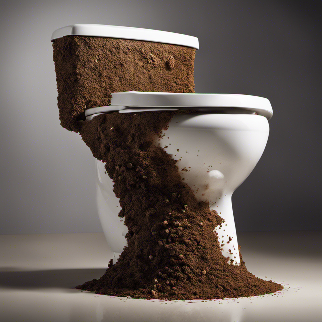 An image showing a close-up of a toilet bowl with remnants of poop sticking to the surface