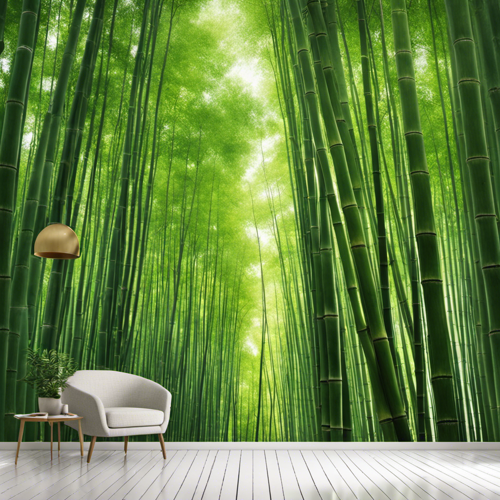 An image showcasing a luxurious, high-quality bamboo forest with tall, slender bamboo stalks, highlighting the intricate texture and vibrant green hues