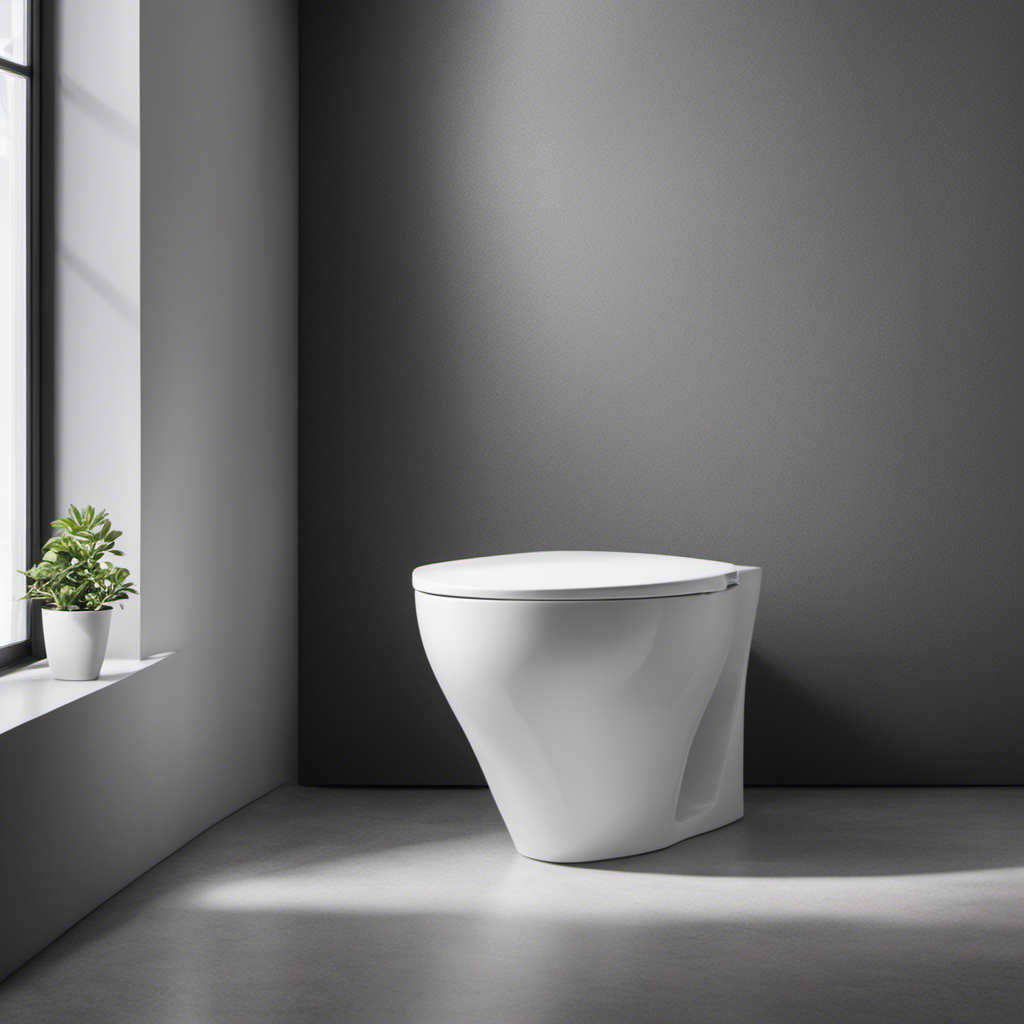 An image that captures the perspective of someone looking into a toilet bowl, showcasing a visibly low water level