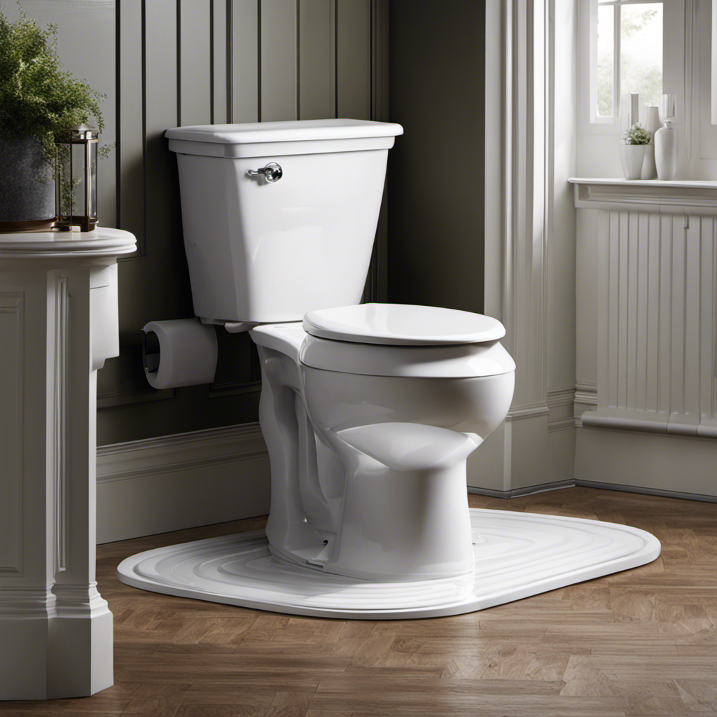 An image that portrays a wobbly toilet, with visible gaps between the base and the floor
