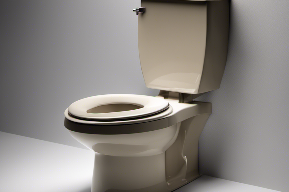 An image depicting a close-up view of a partially flushed toilet, with water remaining in the bowl and debris floating around
