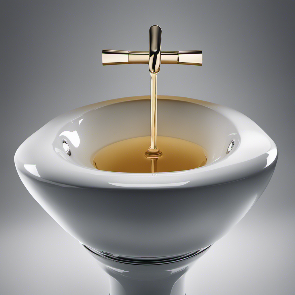 An image capturing a close-up view of a toilet handle being pressed down, surrounded by a pool of water stagnantly lingering in the bowl, revealing the frustration of a non-flushing toilet