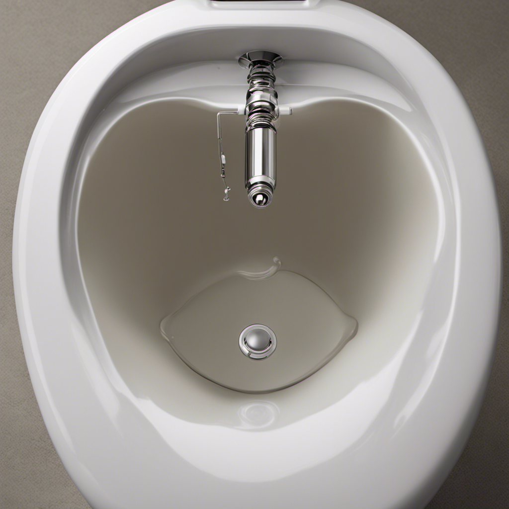 An image showcasing a closed toilet tank lid with a disconnected water supply line