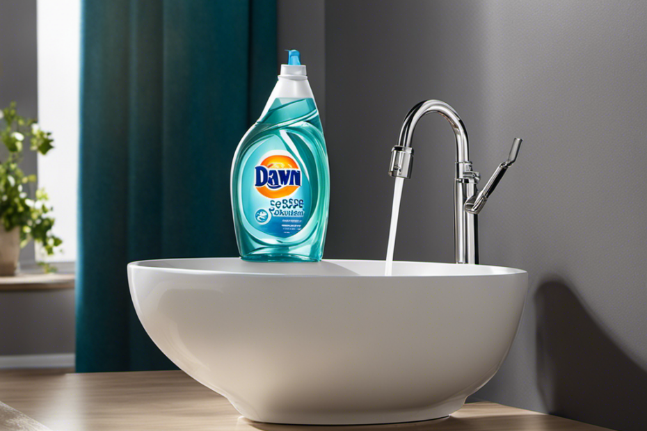 An image showcasing the transformative power of Dawn dish soap in your toilet