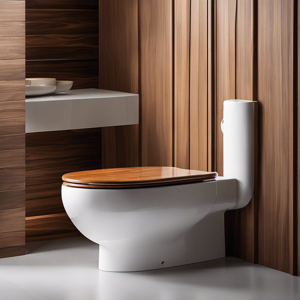 An image contrasting a sleek, polished wooden toilet seat with a vibrant, glossy plastic one
