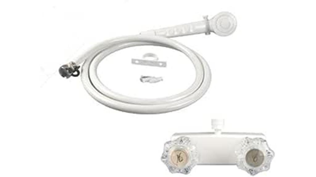 clear handled shower faucet for white rv mobile home