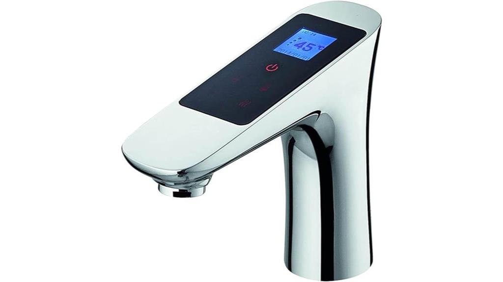 high tech faucet with touchscreen