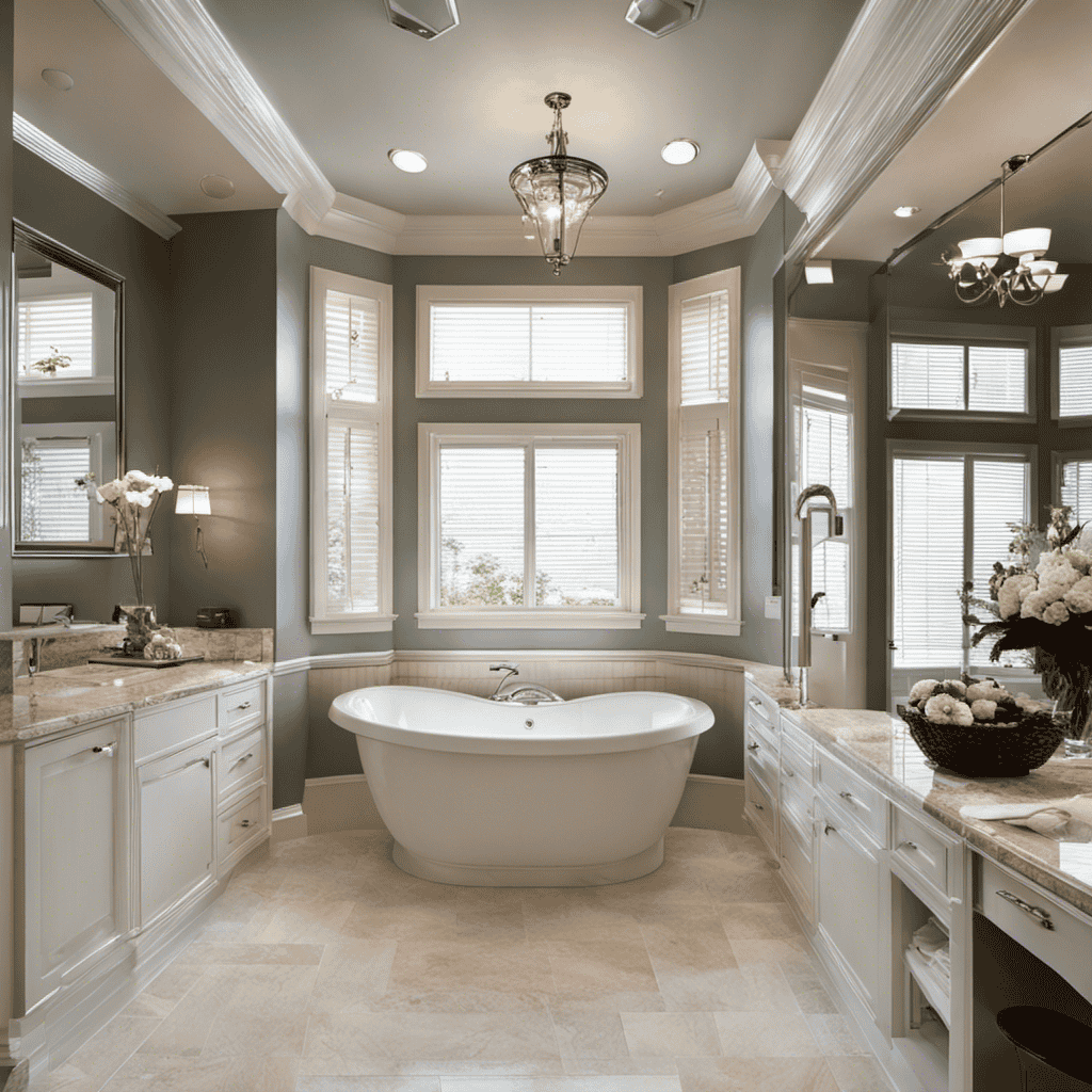 An image showcasing a luxurious walk-in bathtub in a spacious bathroom