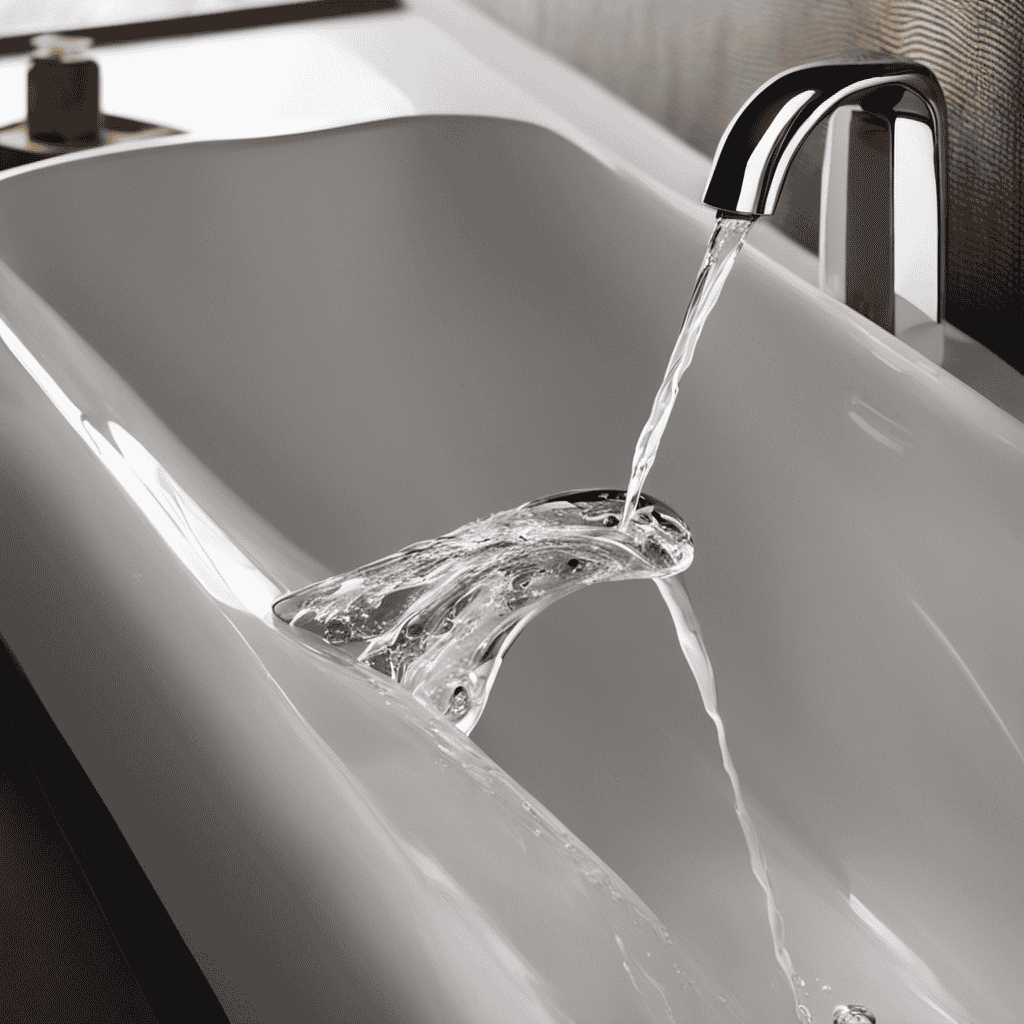 An image that showcases a close-up view of a hand tightly gripping a rubber stopper, positioned precisely over a bathtub drain