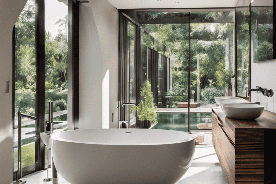 An image showcasing the step-by-step process of constructing a luxurious, freestanding bathtub from scratch