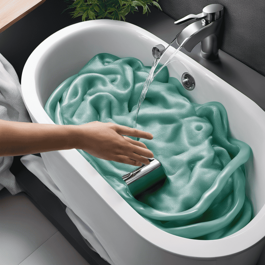An image showcasing a clever alternative to filling a bathtub without a stopper