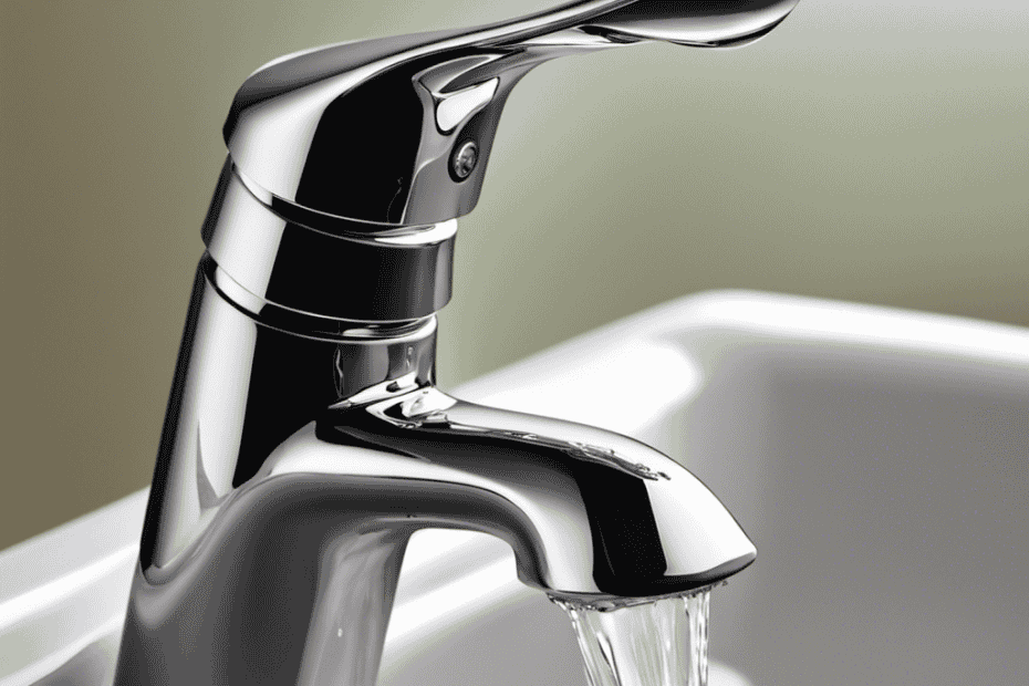 An image showcasing a close-up view of a dripping bathtub faucet