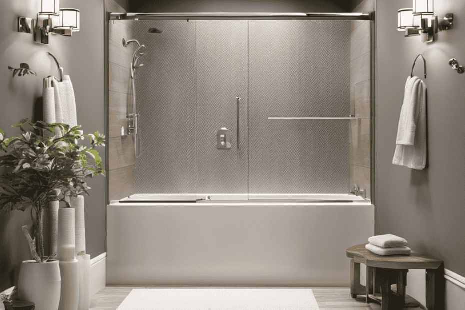 An image showcasing a step-by-step guide on installing a bathtub door