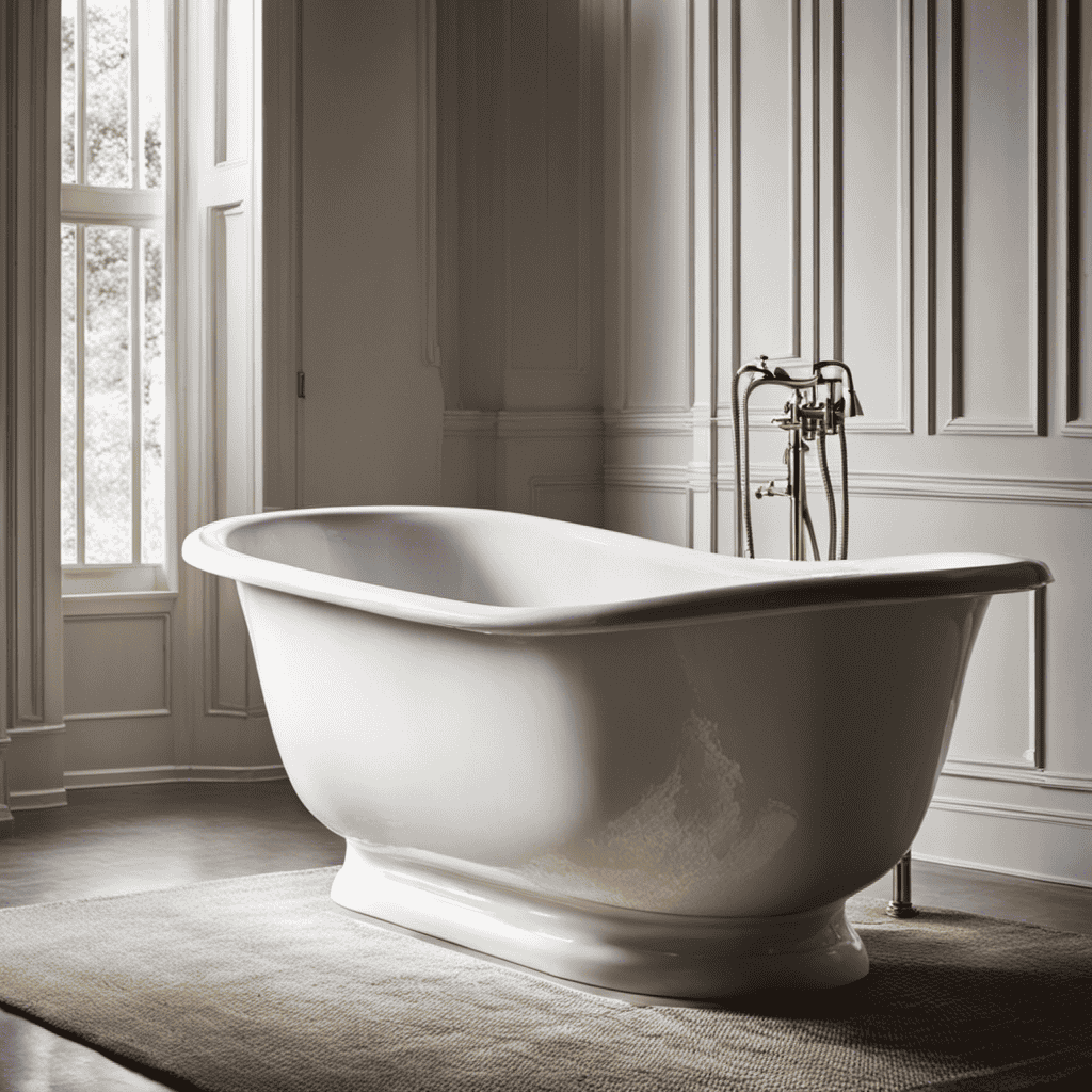 An image showcasing a worn-out bathtub being sanded down, revealing its original surface