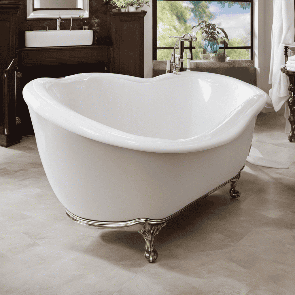 An image of a sparkling white bathtub, marred by vibrant splatters of essential oil stains