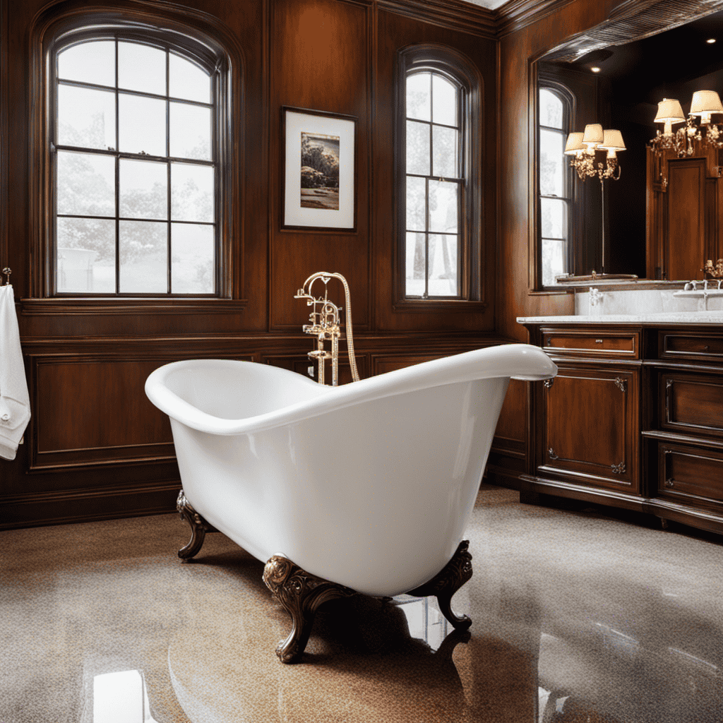 An image showcasing a worn-out bathtub transformed into a pristine masterpiece