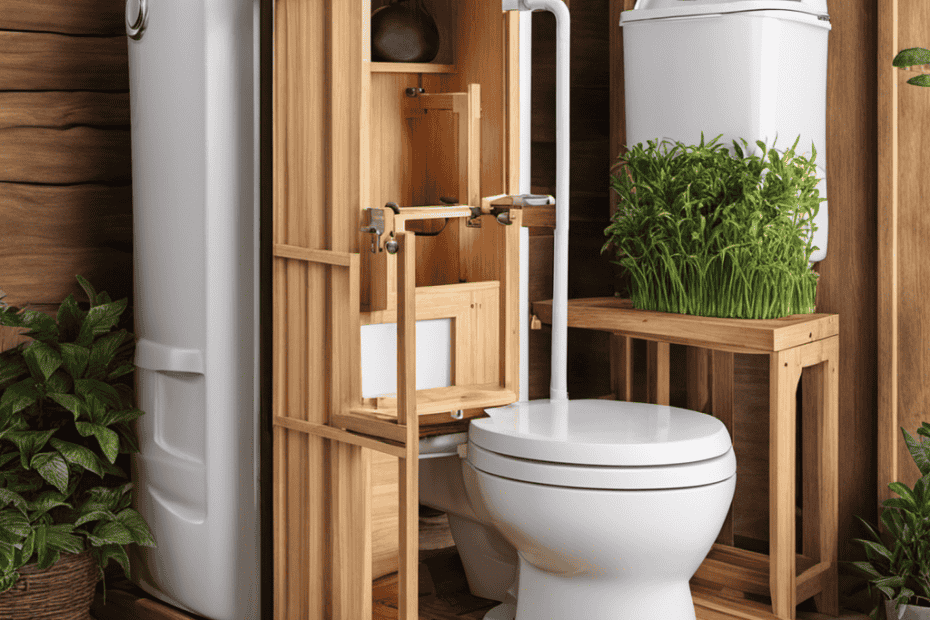 An image depicting a step-by-step guide on converting a traditional toilet into a composting toilet