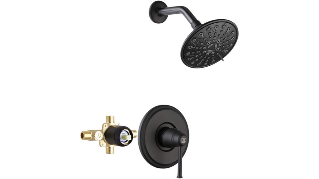 stylish matte black shower