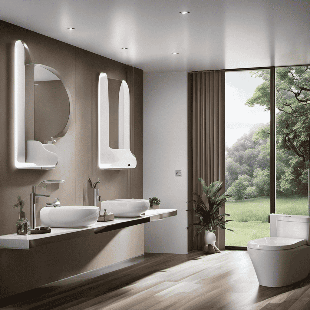 An image showcasing a pristine bathroom scene with ten distinct water-efficient toilets from leading brands, each labeled with their champion brand logo, emphasizing the importance of conservation in the blog post