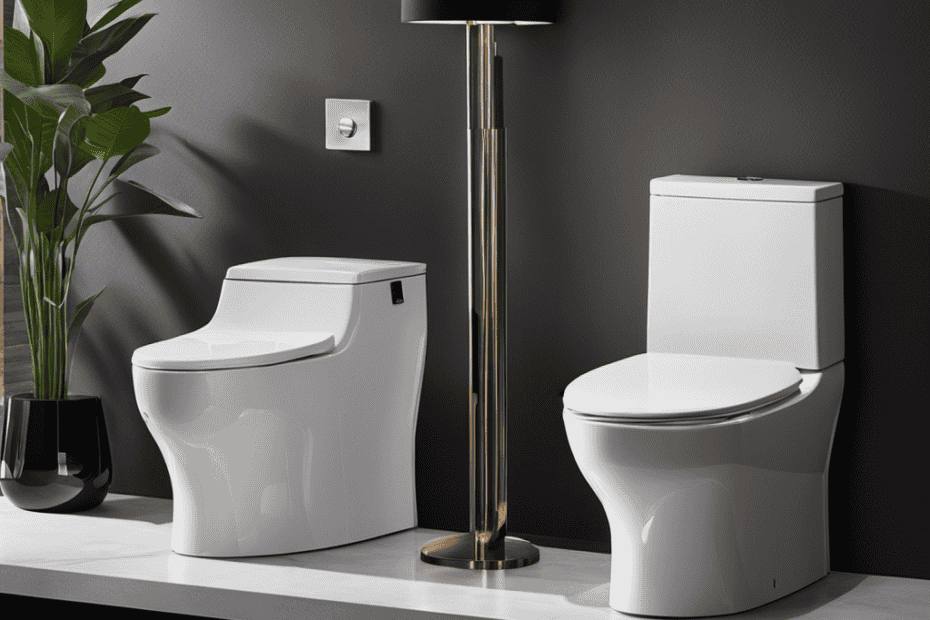 An image showcasing three sleek, high-end luxury toilets side by side: TOTO, Kohler, and Duravit