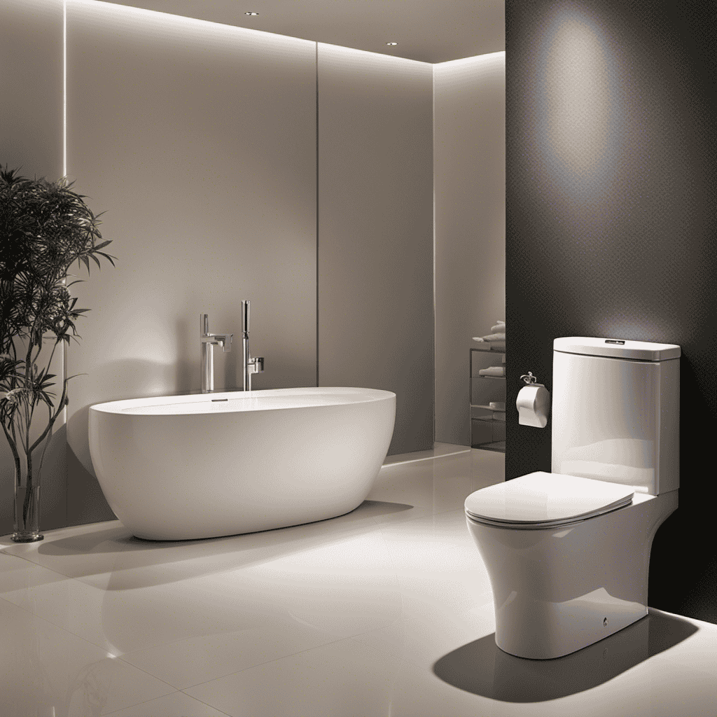 An image showcasing a spotless, gleaming high-end luxury toilet