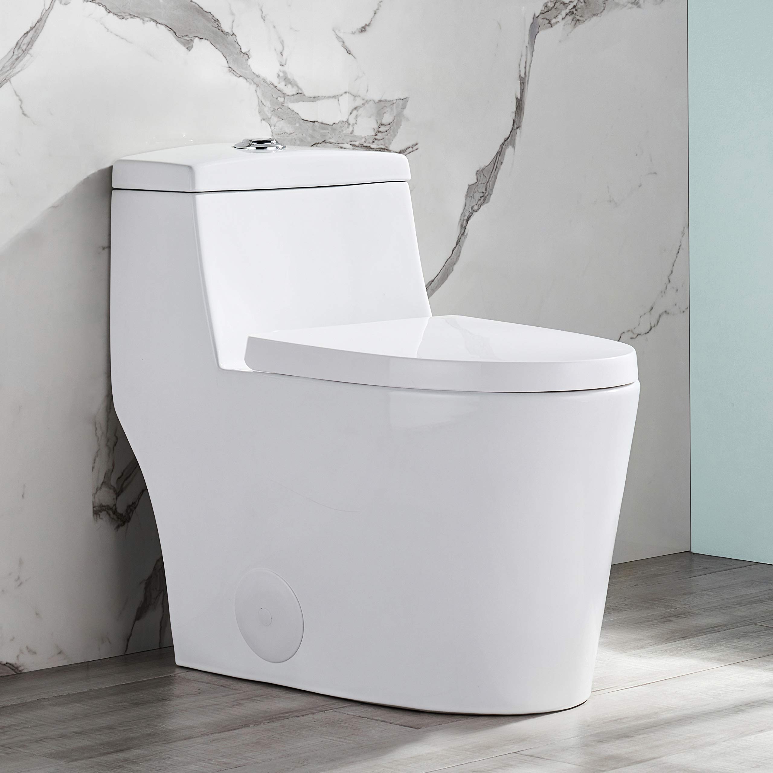 DeerValley DV-1F52636 Prism Modern Comfortable Seat Height Dual Flush Elongated One-Piece Toilet with Soft Closing Seat