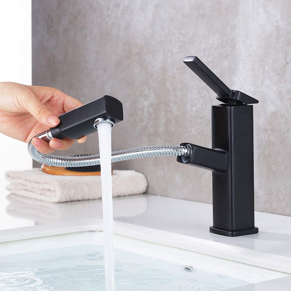KAIYING Bathroom Sink Faucet with Pull Out Sprayer