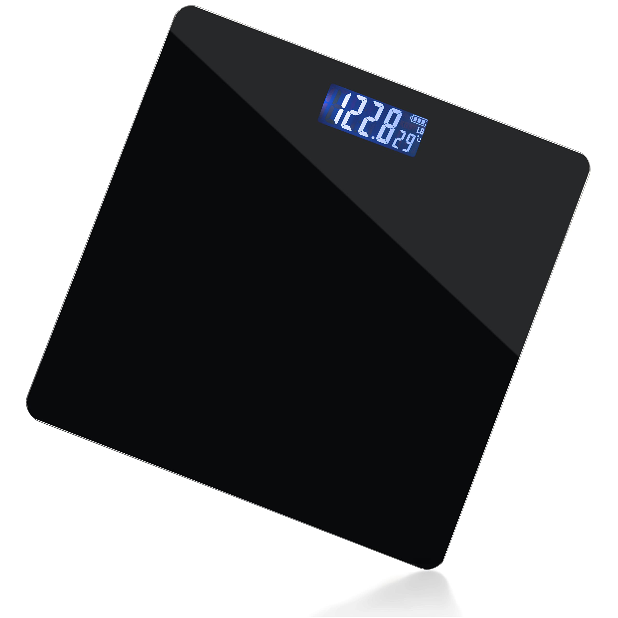 Moss & Stone Digital Body Weight Bathroom Scale Smart Scale Step-on Technology with Easy Read LCD (Up to 400 Pounds) Perfect Digital Home Scale, Highly Accurate Scale for Body Weight (Black) Black Digital Scale