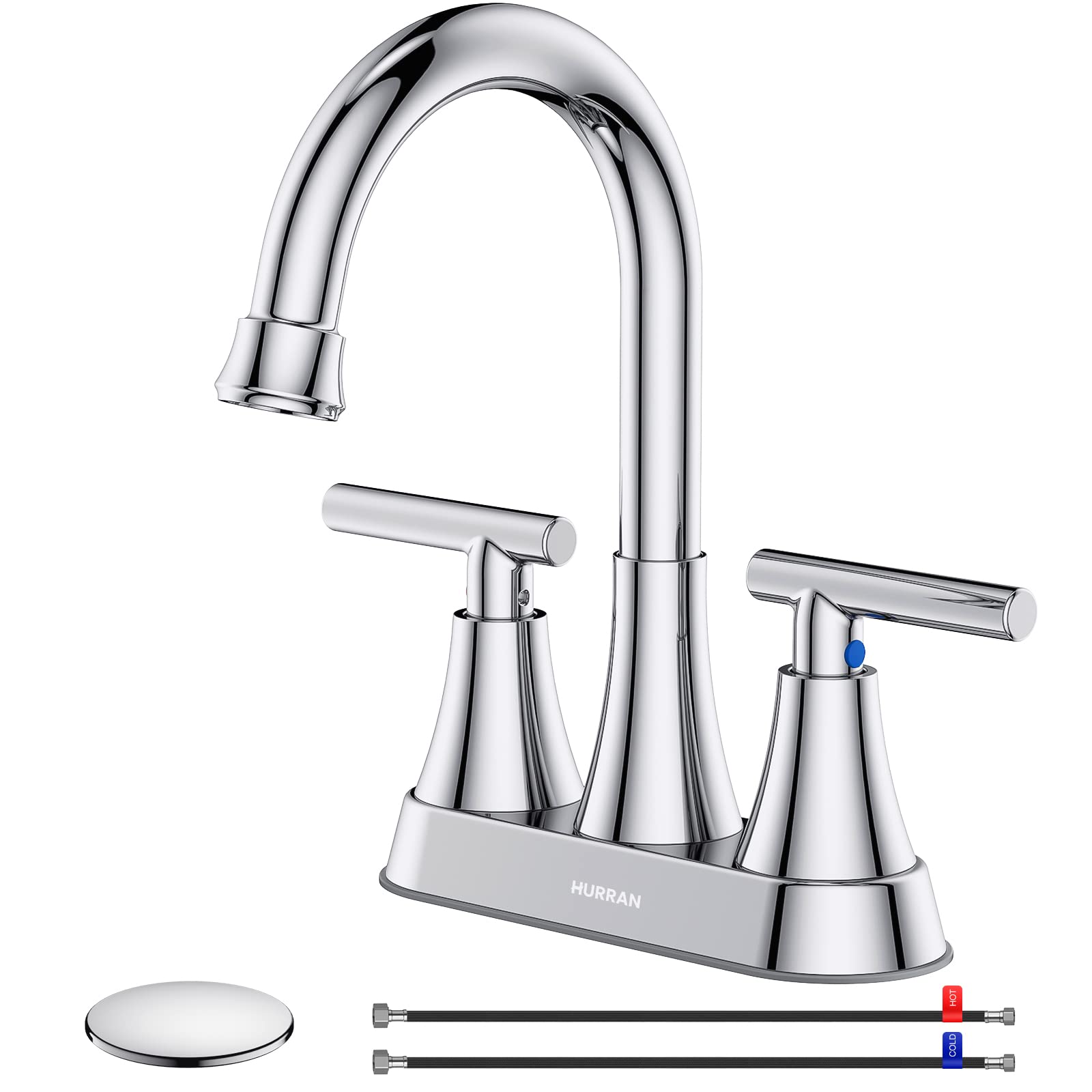 Hurran Bathroom Faucets for Sink 3 Hole